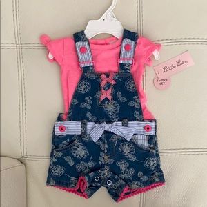 Little Lass Pink Overall Set/Shirt - not attached